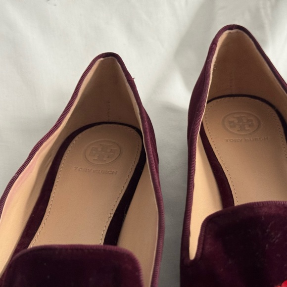 NEW Tory Burch Sz 9 Purple burgundy velvet lofer beaded heart and dove - Picture 8 of 15
